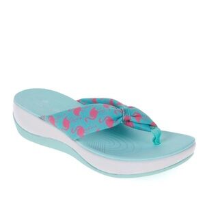Clarks Aqua and Pink Sandals